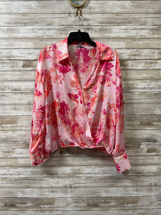Top Ls By Clothes Mentor In Orange & Pink, Size:L