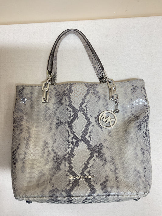 Handbag Designer By Michael Kors In Snakeskin Print, Size:Large
