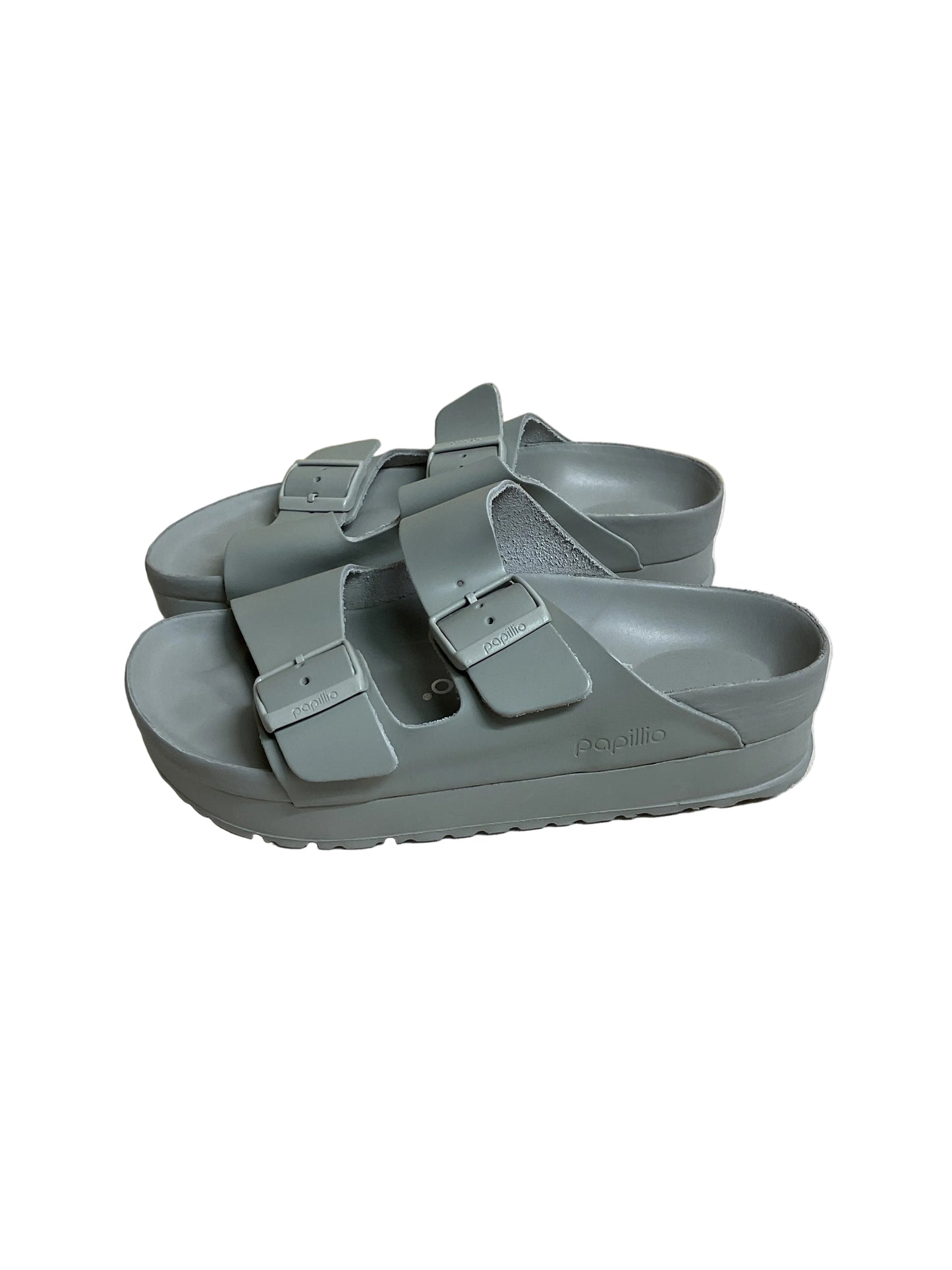 Sandals Flats By Birkenstock In Grey, Size:6.5