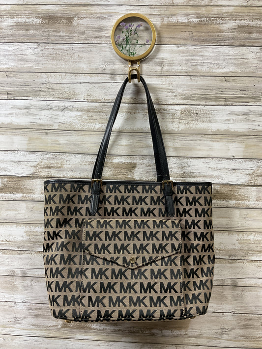 Handbag Designer By Michael Kors In Black & Tan, Size:Large