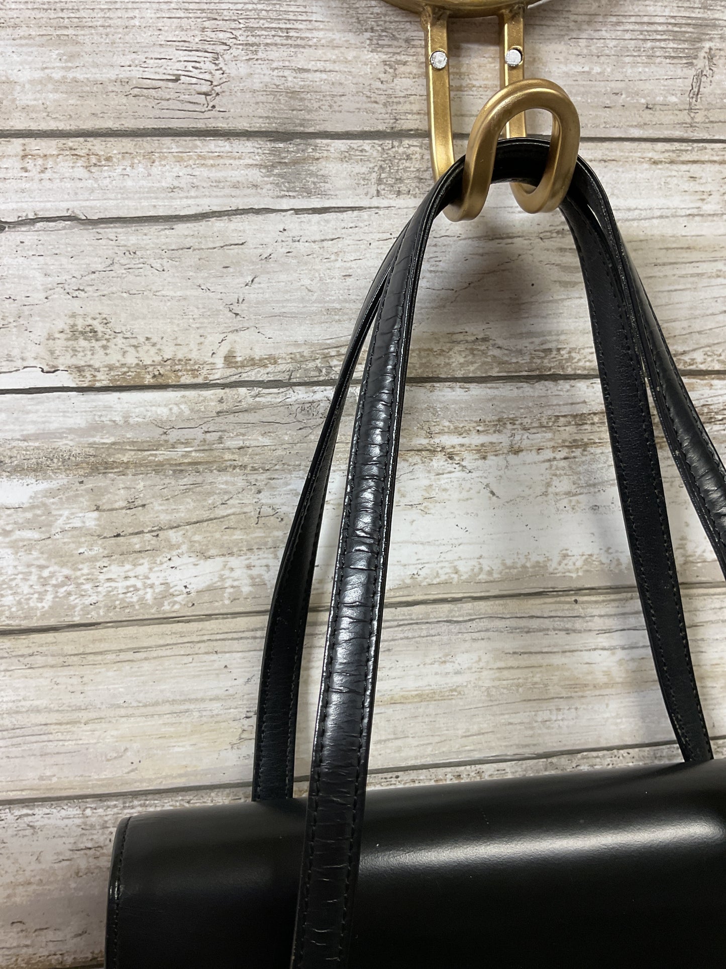 Handbag Luxury Designer By Burberry In Black & Tan, Size:Small