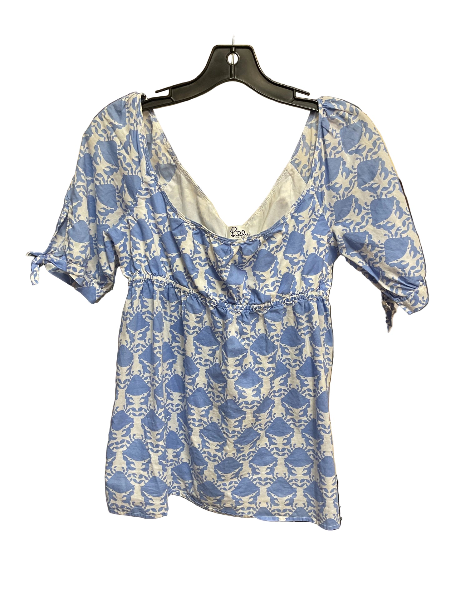 Blouse Designer By Lilly Pulitzer In Blue & White, Size:S