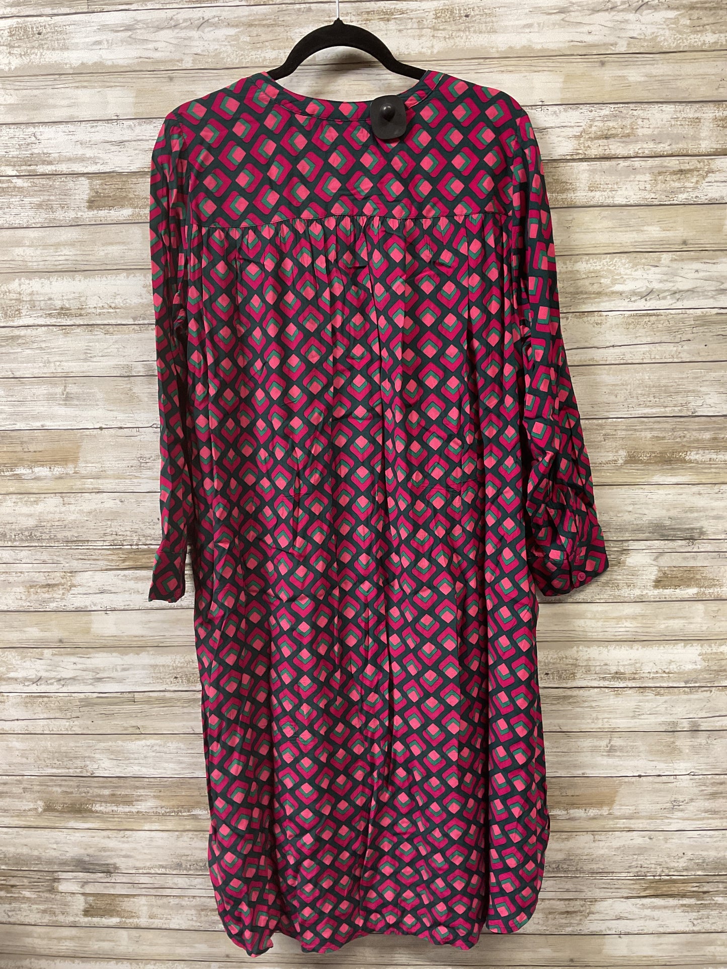 Dress Casual Midi By Terra & Sky In Green & Pink, Size:Xl