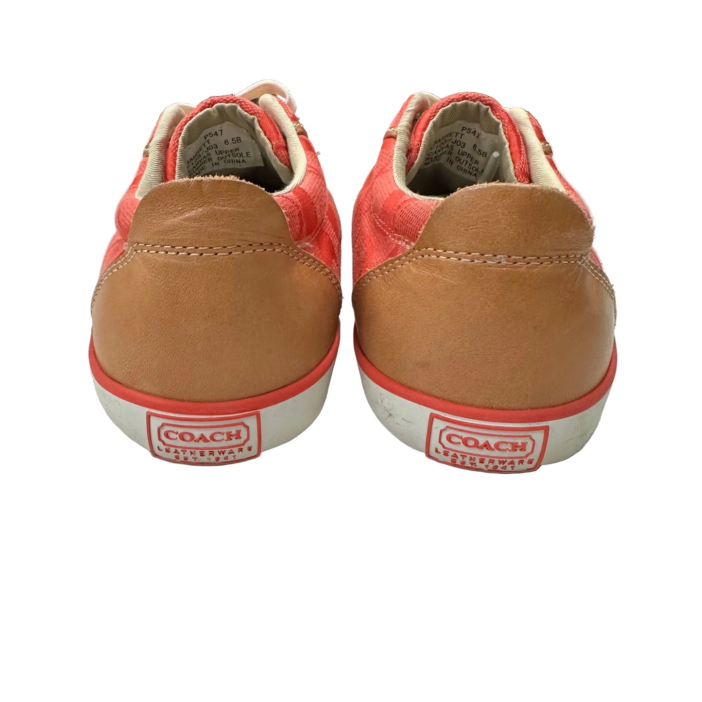 Shoes Designer By Coach In Red & Tan, Size:6.5