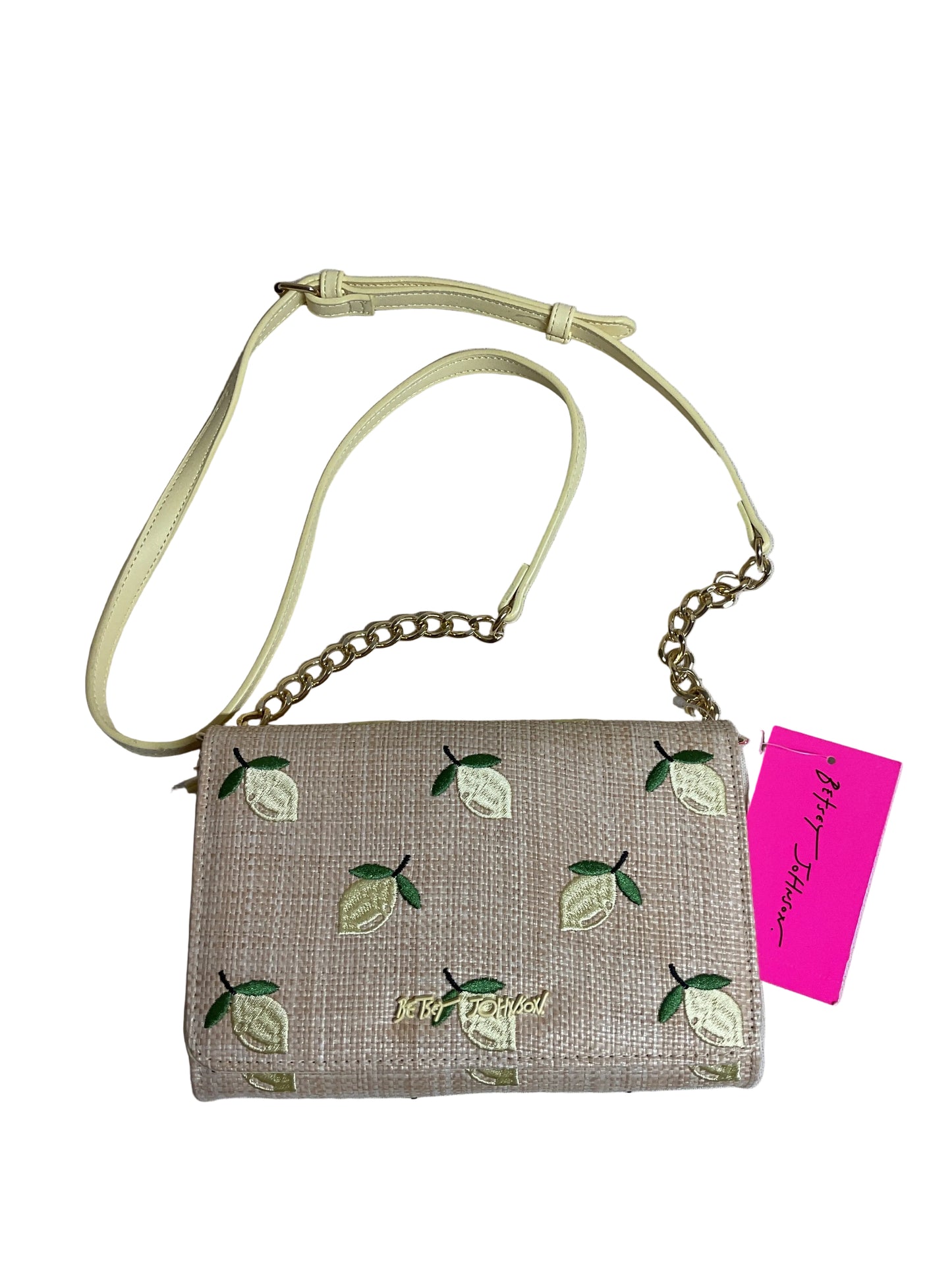 Crossbody By Betsey Johnson In Tan & Yellow, Size:Small