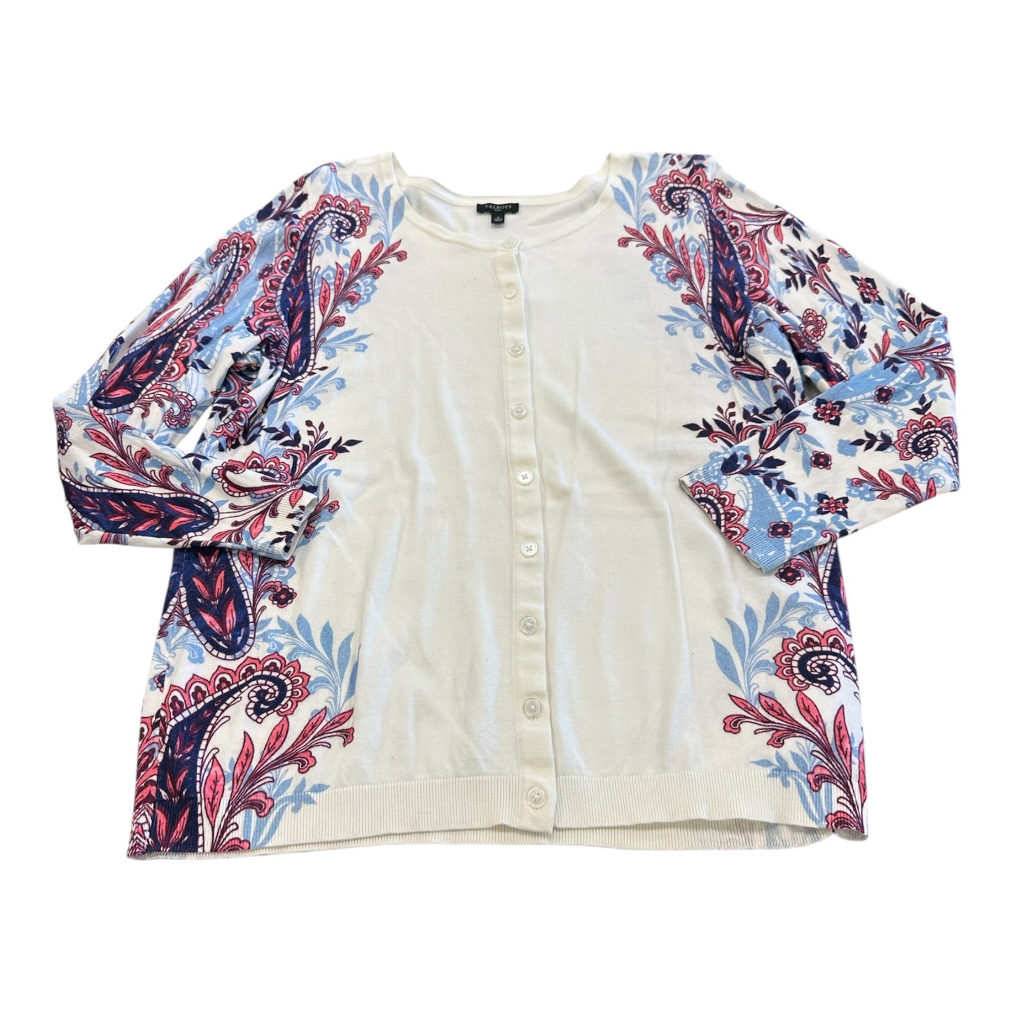 Cardigan By Talbots In Floral Print, Size:Xl