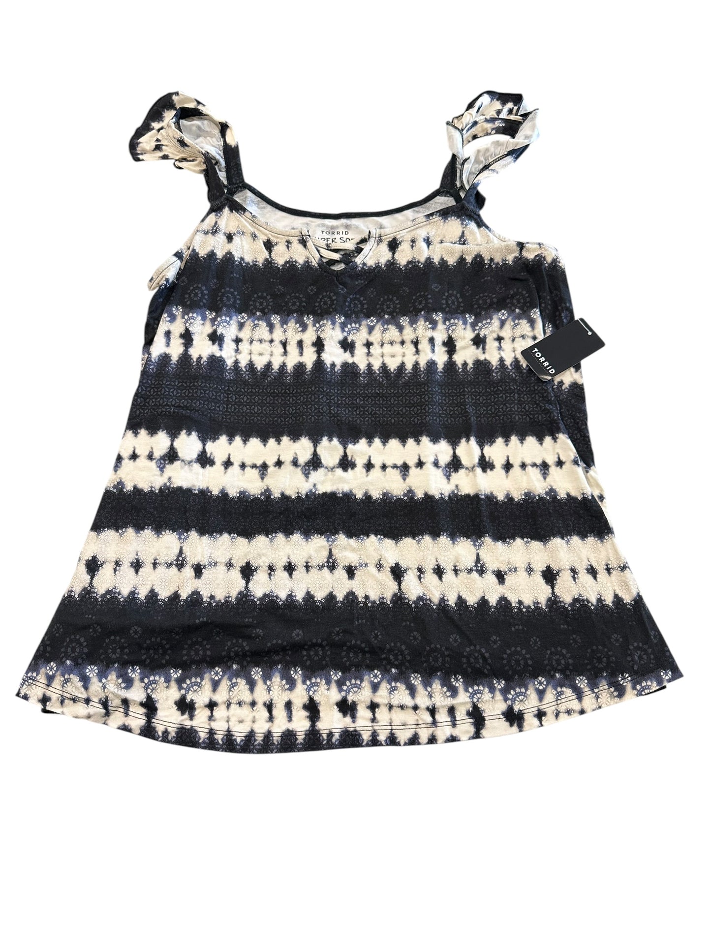 Top Sleeveless By Torrid In Blue & Cream, Size:L
