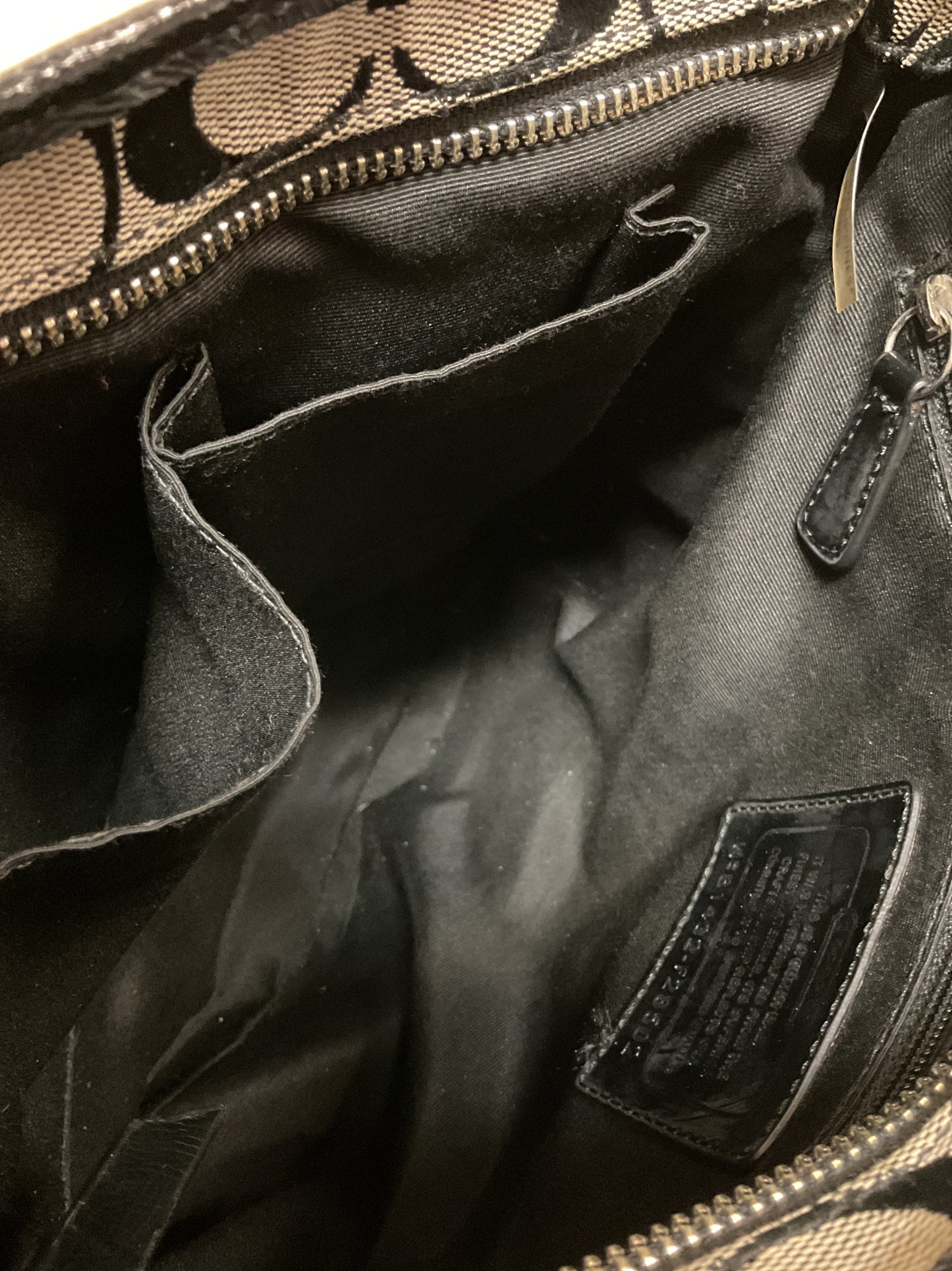 Crossbody Designer By Coach In Black & Tan, Size:Medium