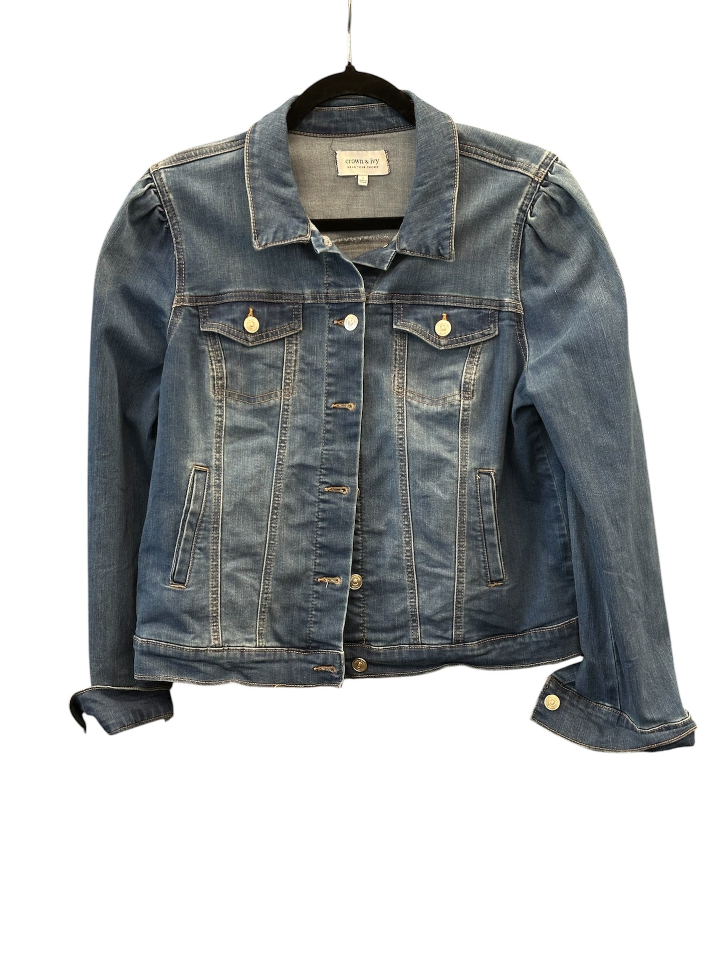 Jacket Denim By Crown And Ivy In Blue Denim, Size:L