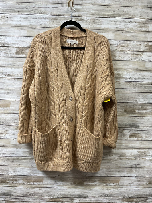 Sweater Cardigan By Loft In Tan, Size:Xl