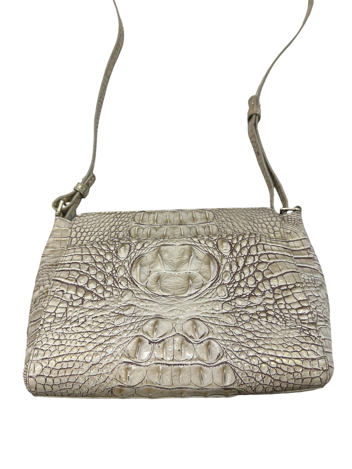 Crossbody Designer By Brahmin In Grey, Size:Medium