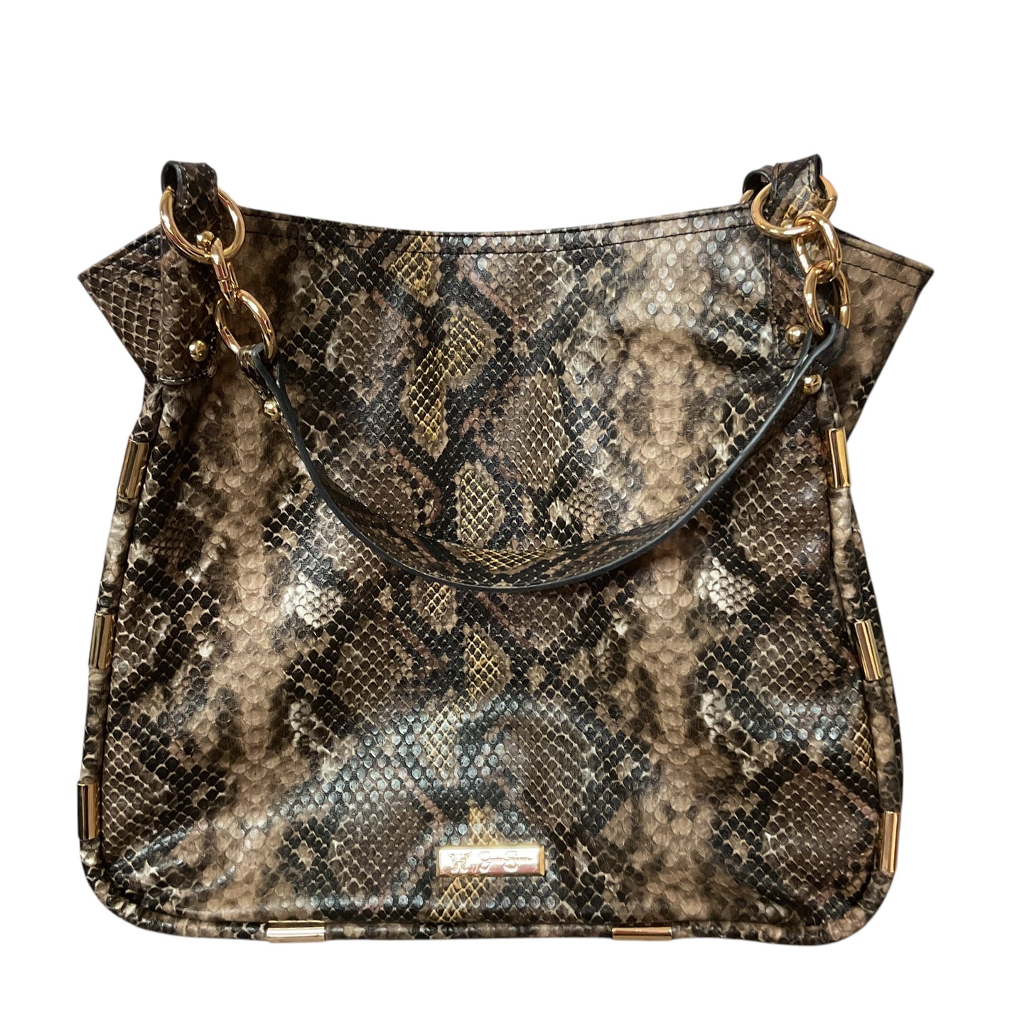 Handbag By Jessica Simpson In Snakeskin Print, Size:Large