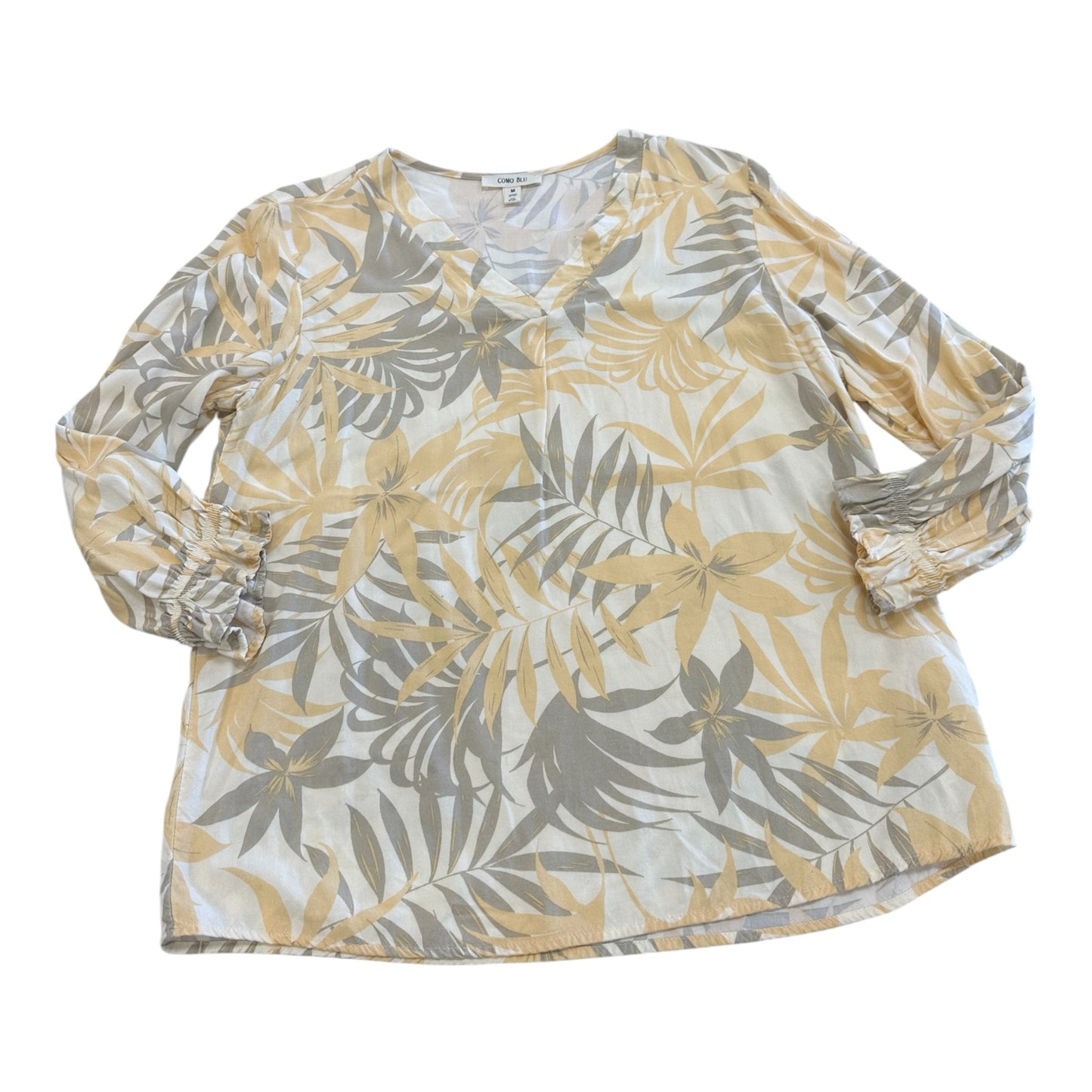 Top Ls By Como Blu In Tan & Yellow, Size:M
