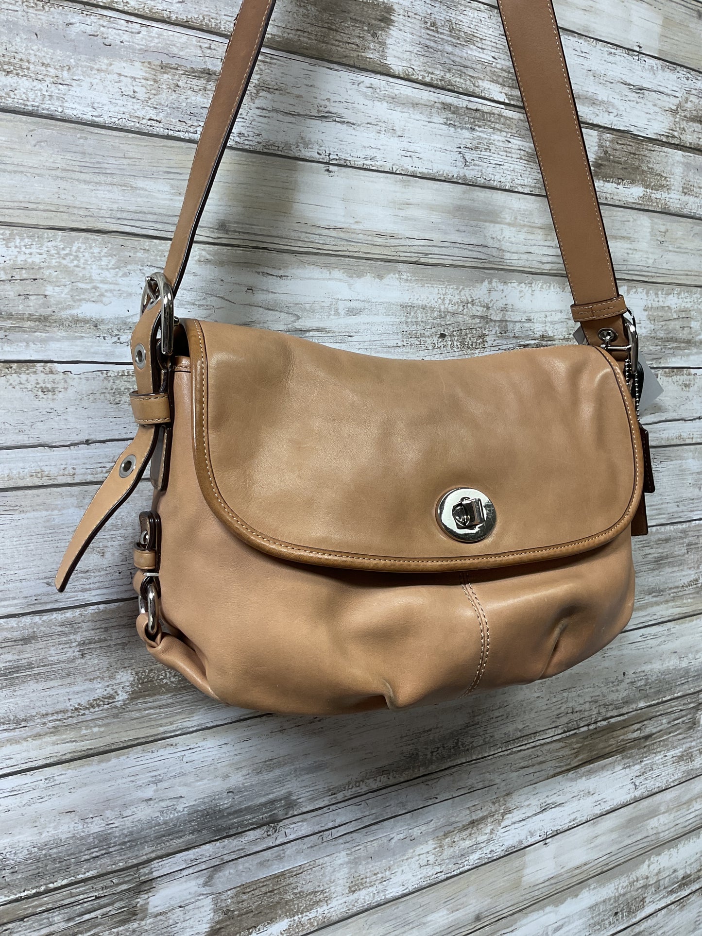 Handbag Designer By Coach In Tan, Size:Medium