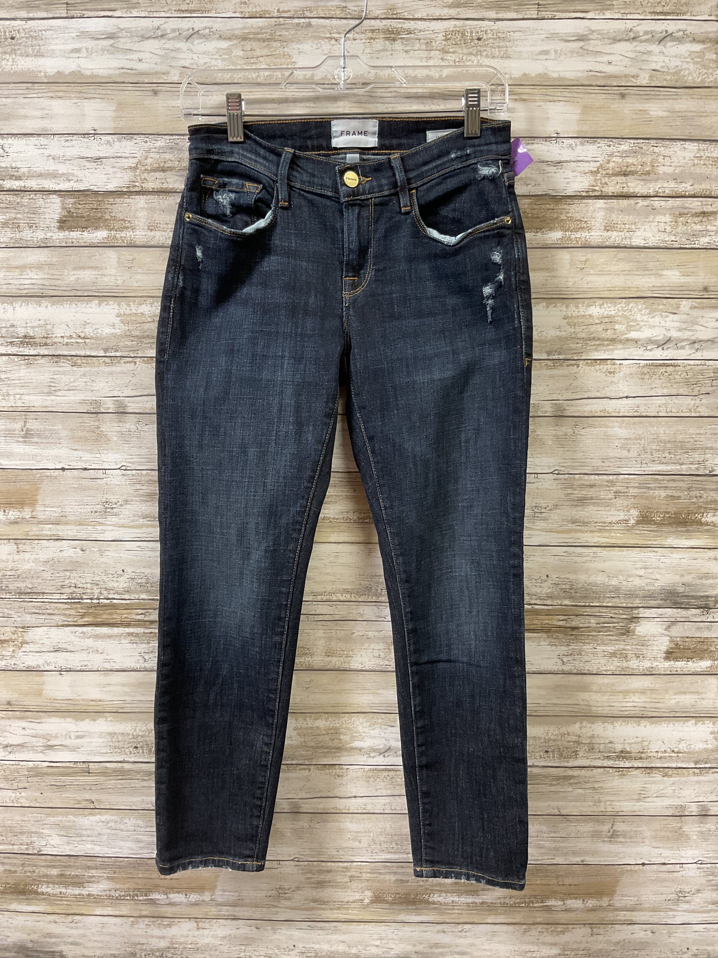 Jeans Skinny By Frame In Blue Denim, Size:0