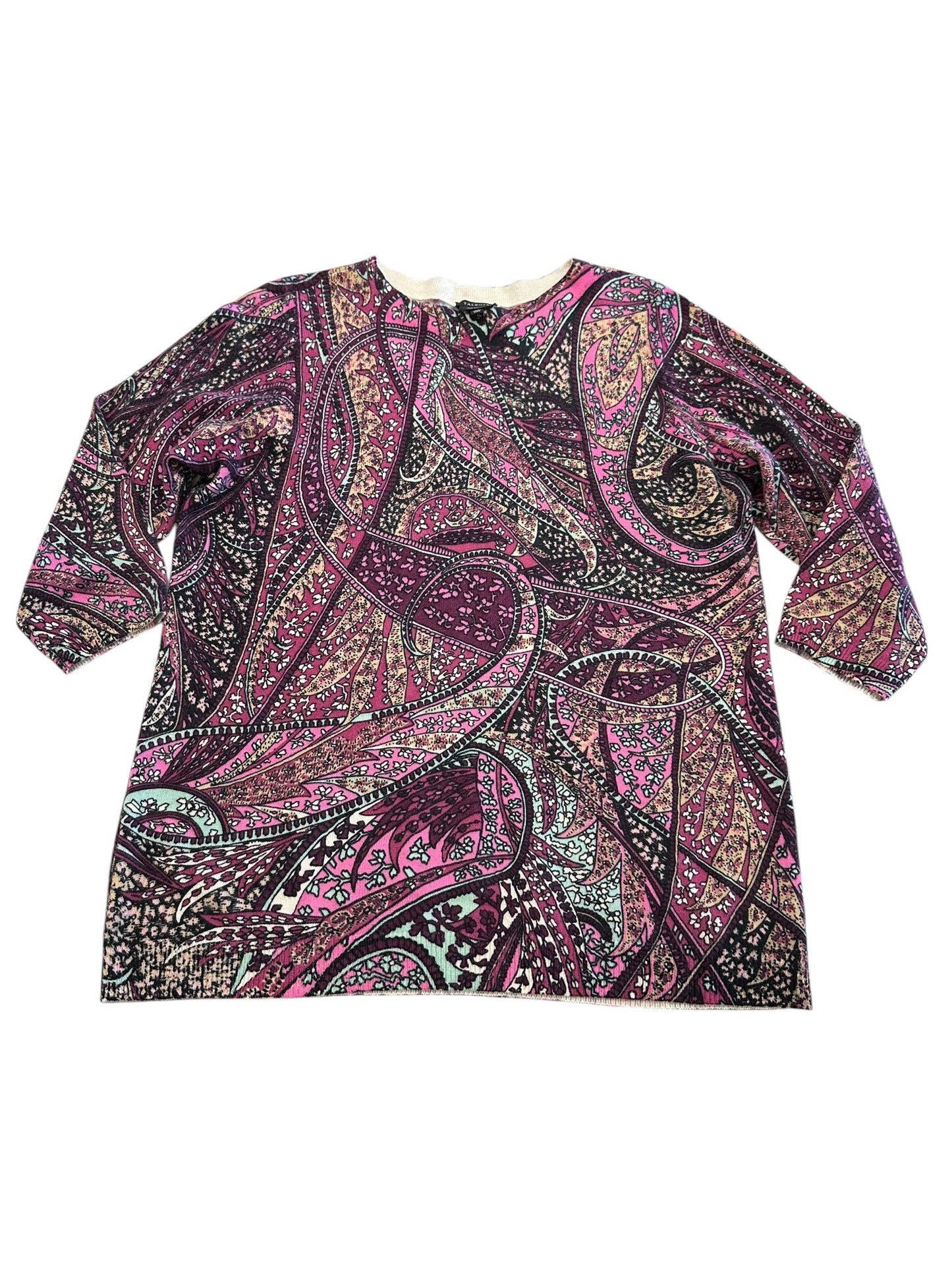Top Ls By Talbots In Pink & Purple, Size:Xl