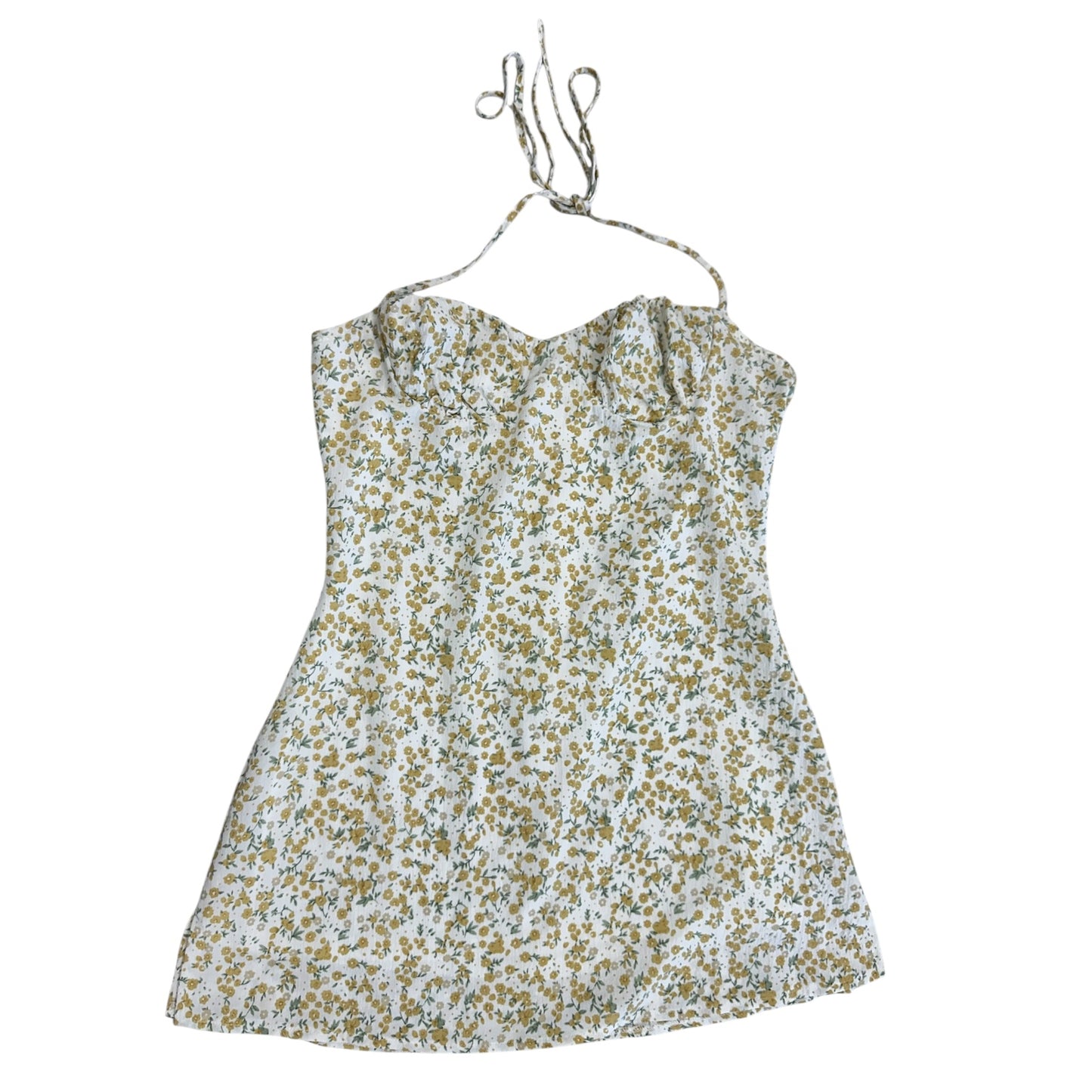 Dress Casual Short By La Hearts In White & Yellow, Size:L