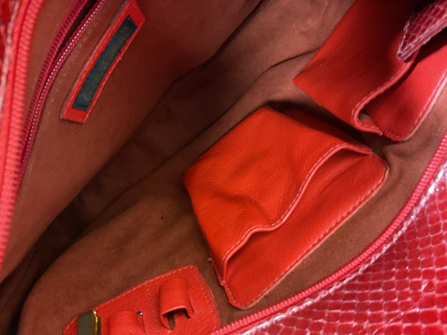 Handbag Leather By Cma In Red, Size:Medium