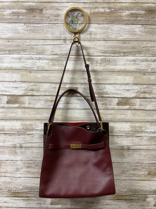 Handbag Designer By Tory Burch In Maroon, Size:Large