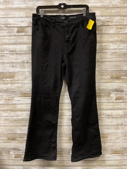 Jeans Boot Cut By Curve Appeal In Black Denim, Size:14