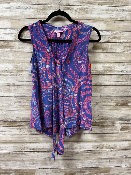Top Sleeveless Designer By Lilly Pulitzer In Pink & Purple, Size:Xs