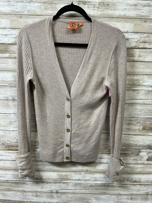 Sweater Cardigan Designer By Tory Burch In Tan, Size:L