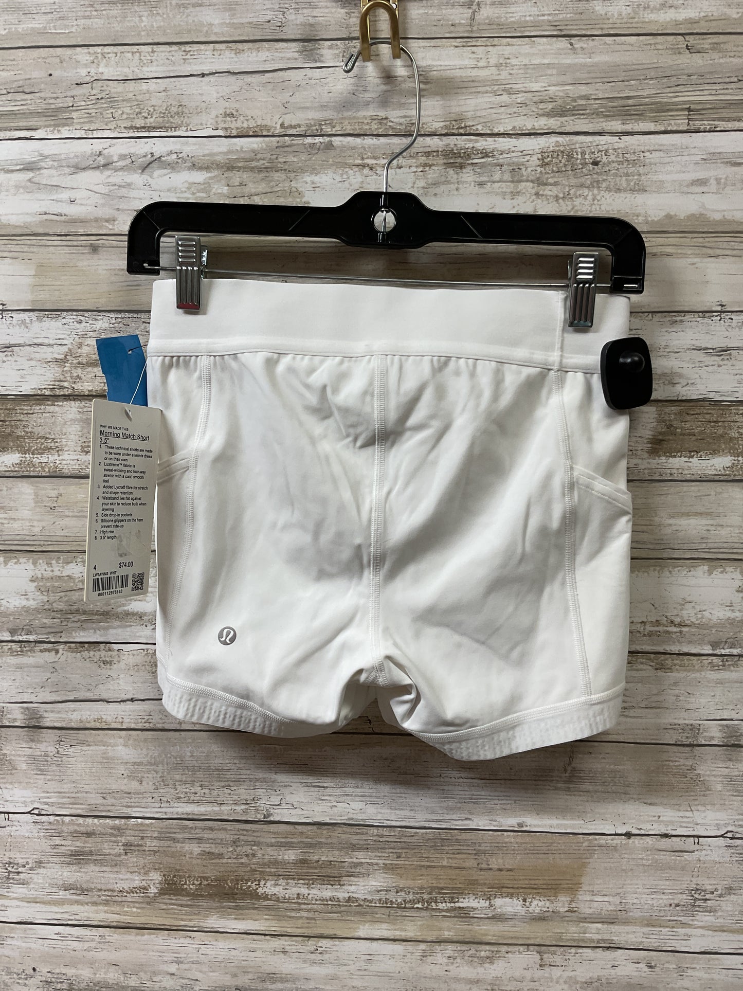Athletic Shorts By Lululemon In White, Size:4