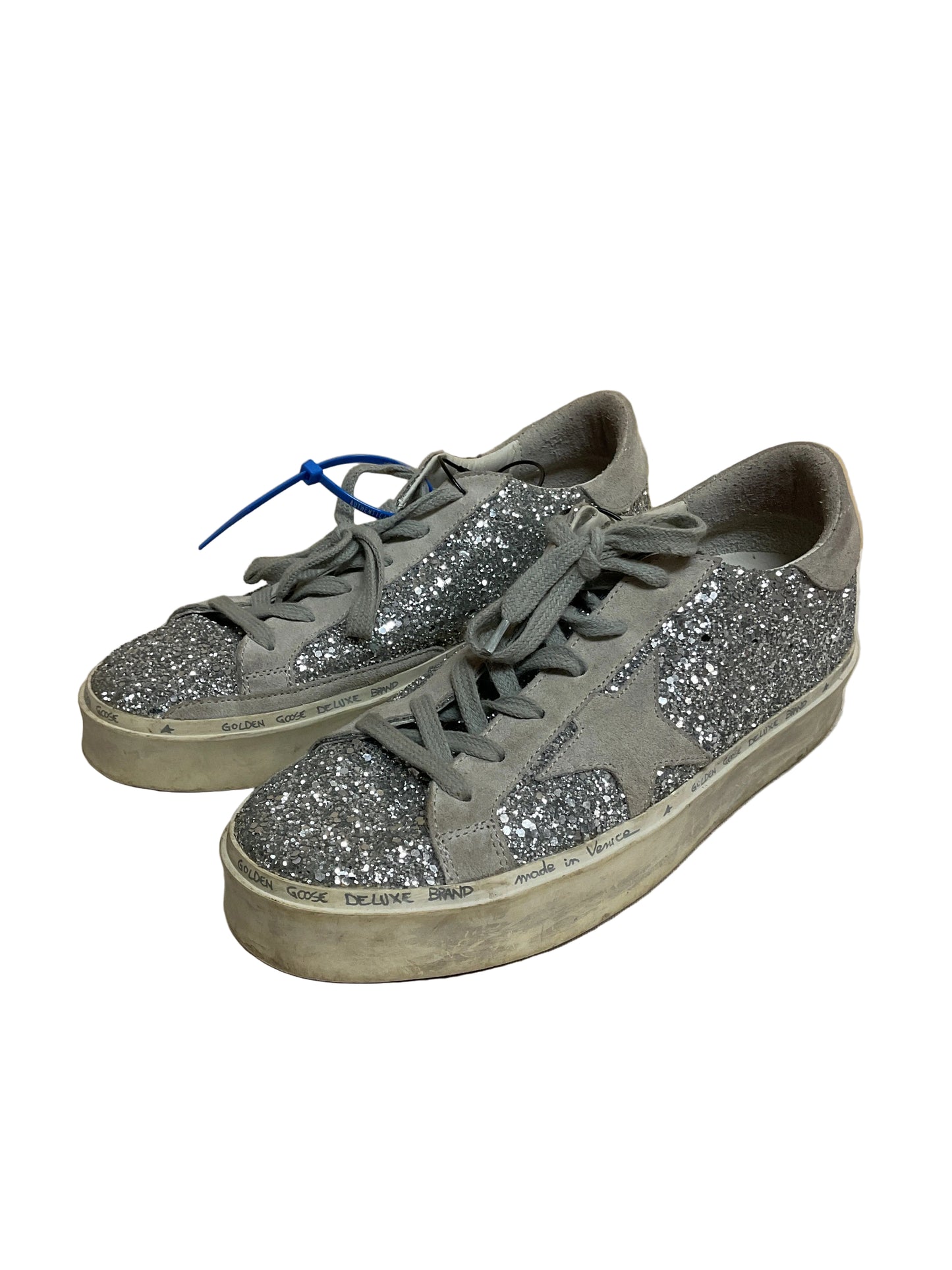 Shoes Luxury Designer By Golden Goose In Silver, Size:8.5