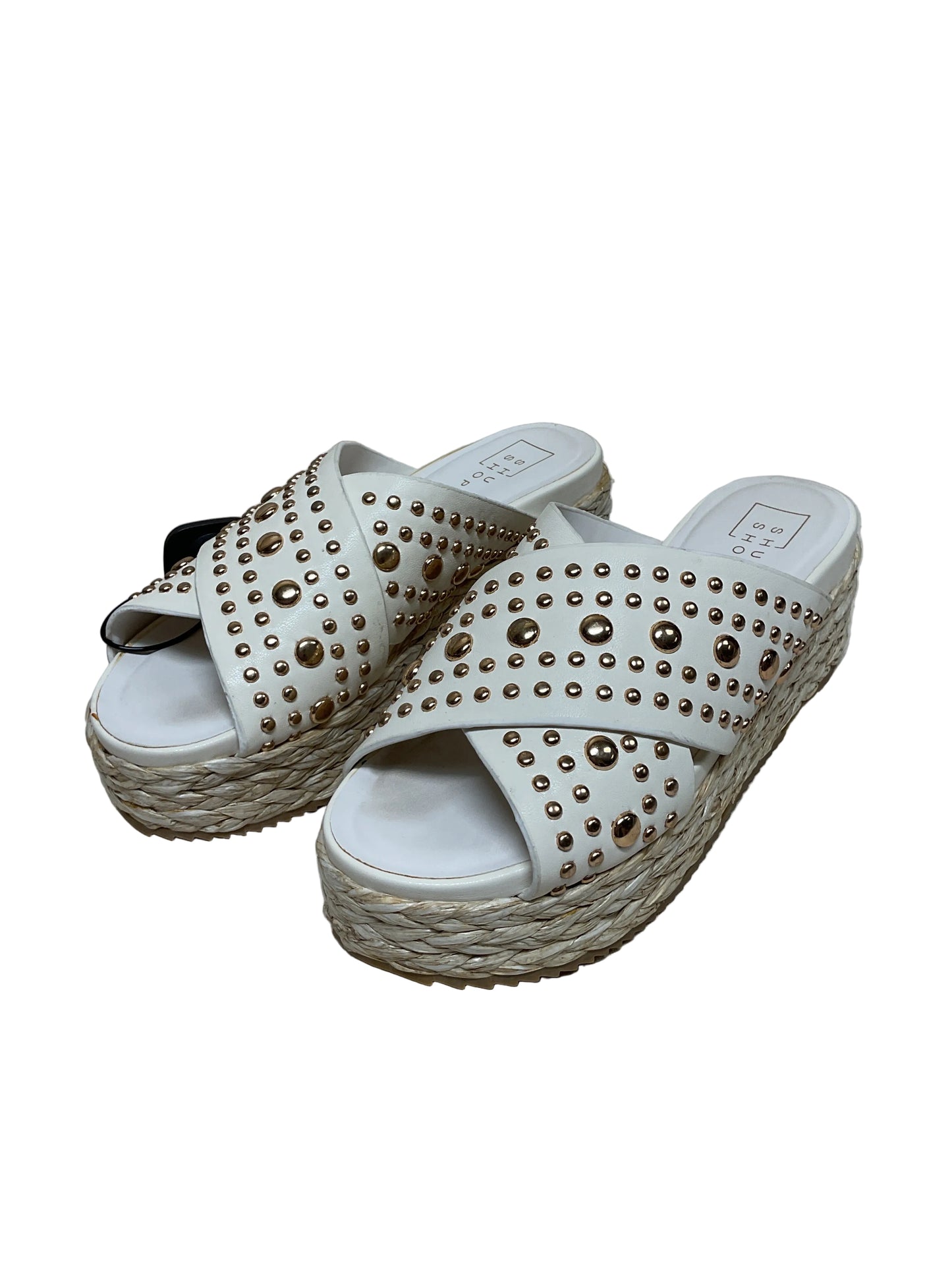Sandals Heels Platform By Shu Shop In White, Size:8