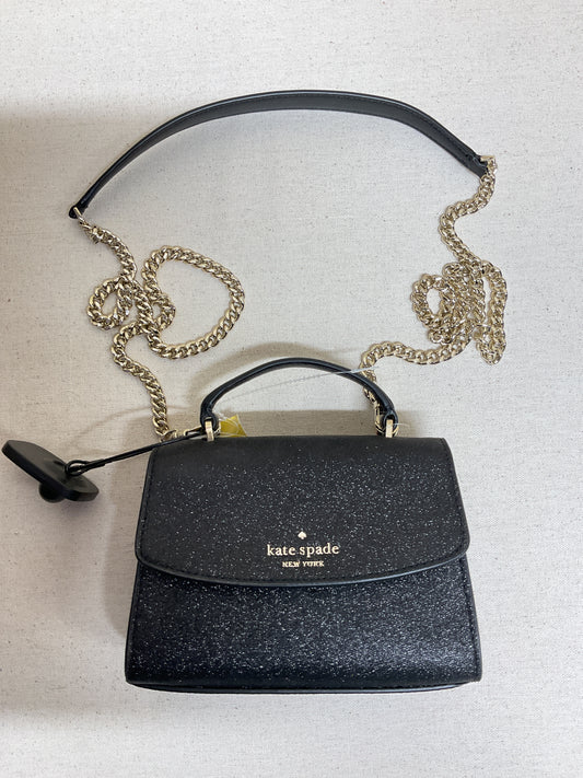 Handbag Designer By Kate Spade In Black & Gold, Size:Small