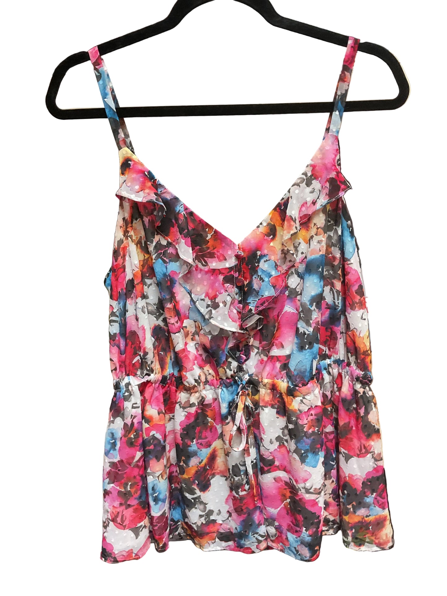 Blouse Sleeveless By Torrid In Floral Print, Size:M