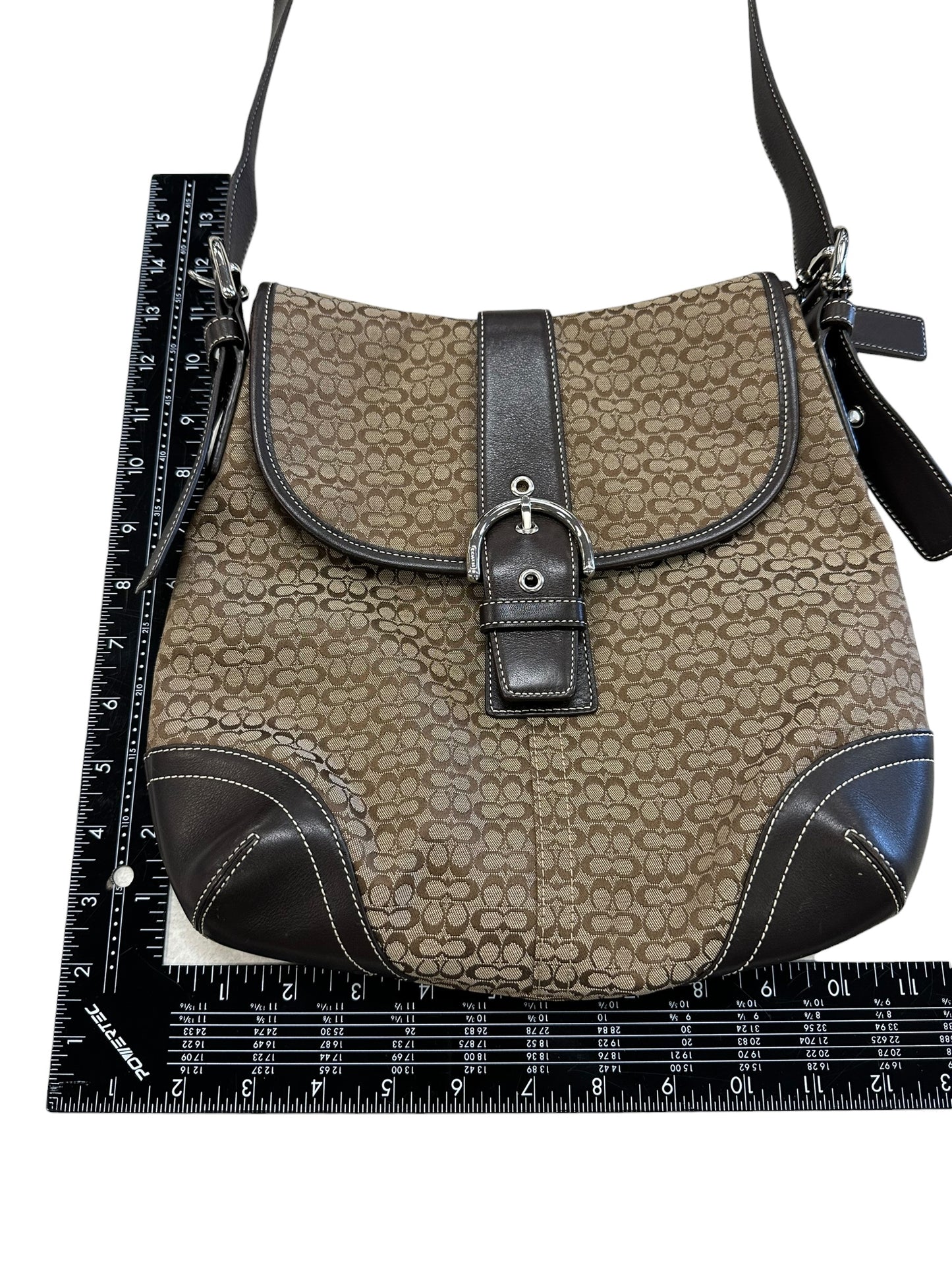 Crossbody Designer By Coach In Black & Brown, Size:Medium