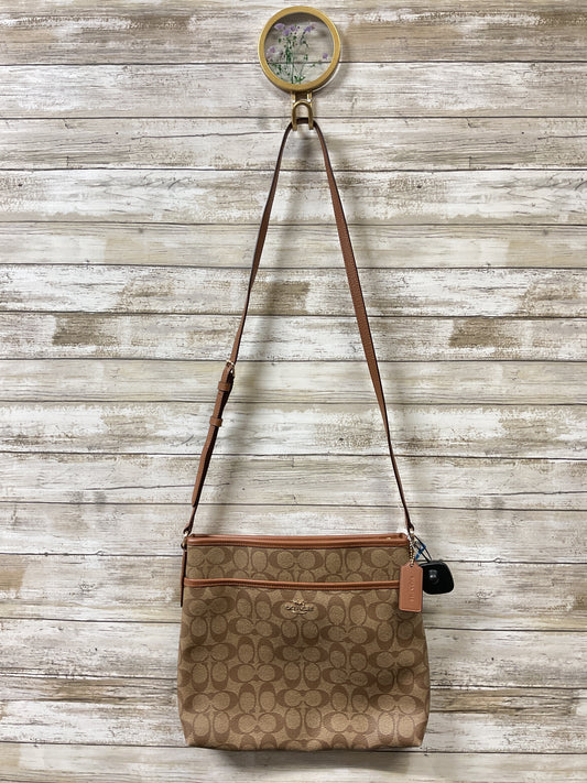 Crossbody Designer By Coach In Brown, Size:Medium