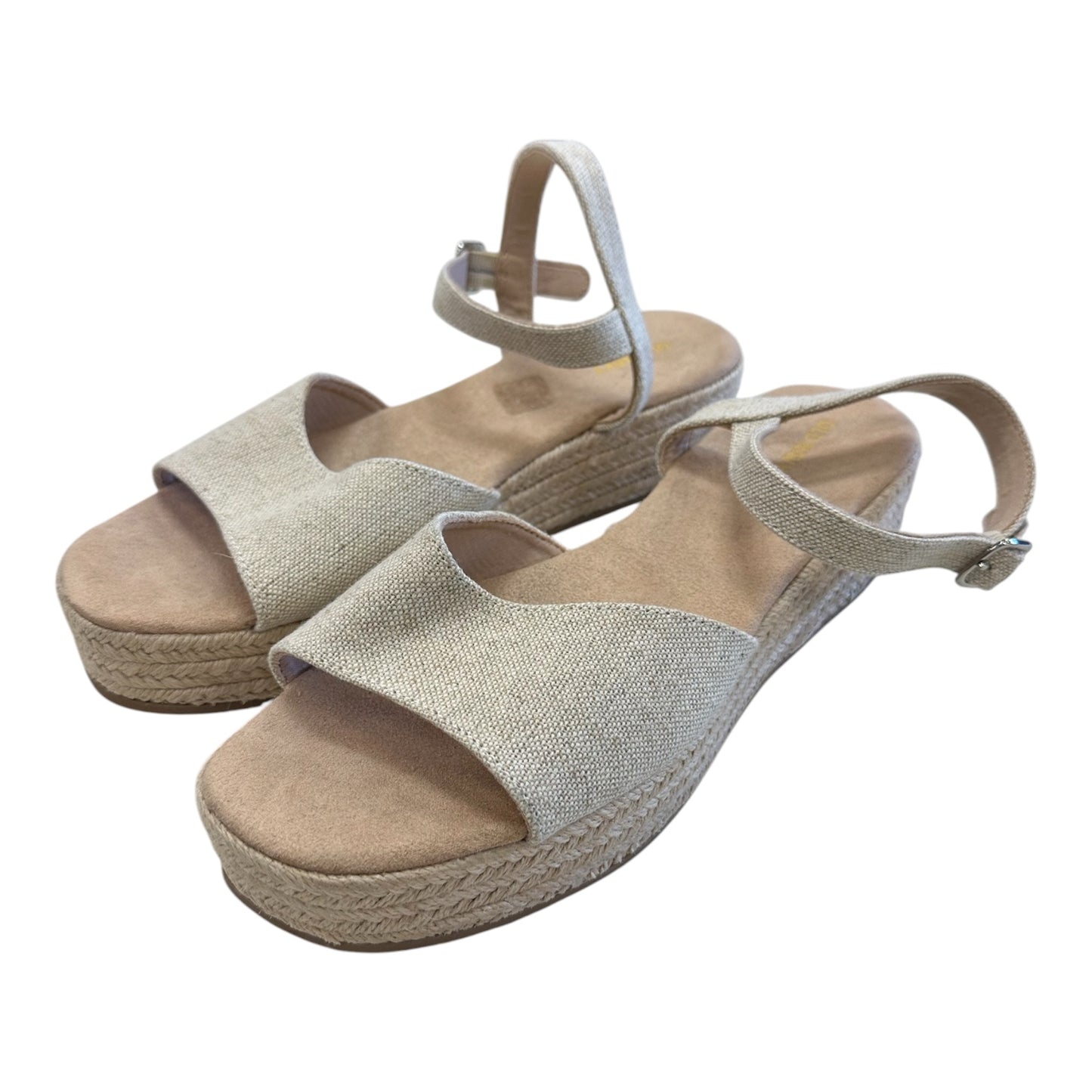 Sandals Heels Wedge By Old Navy In Tan, Size:10