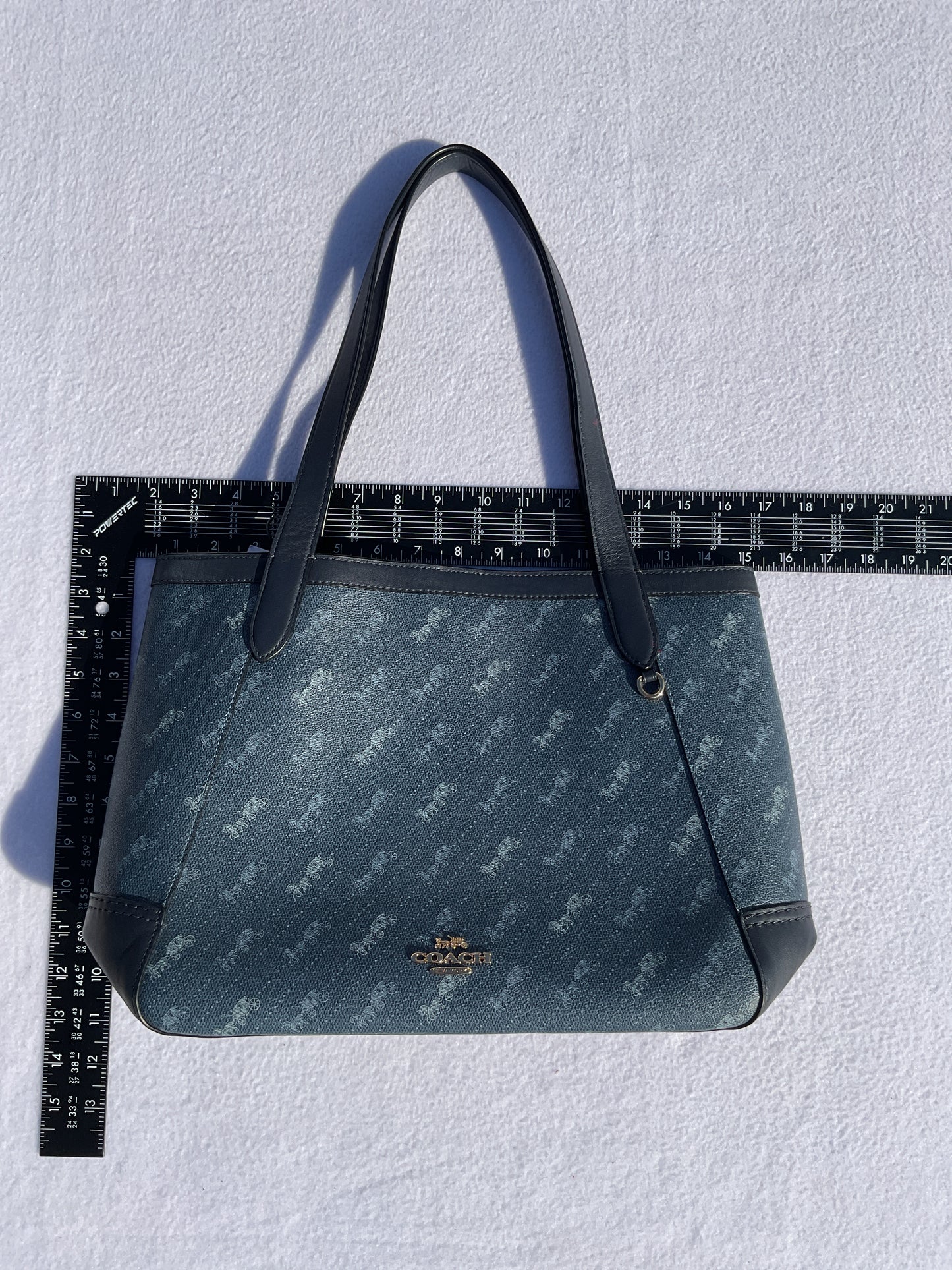 Handbag Designer By Coach In Blue, Size:Large / as is