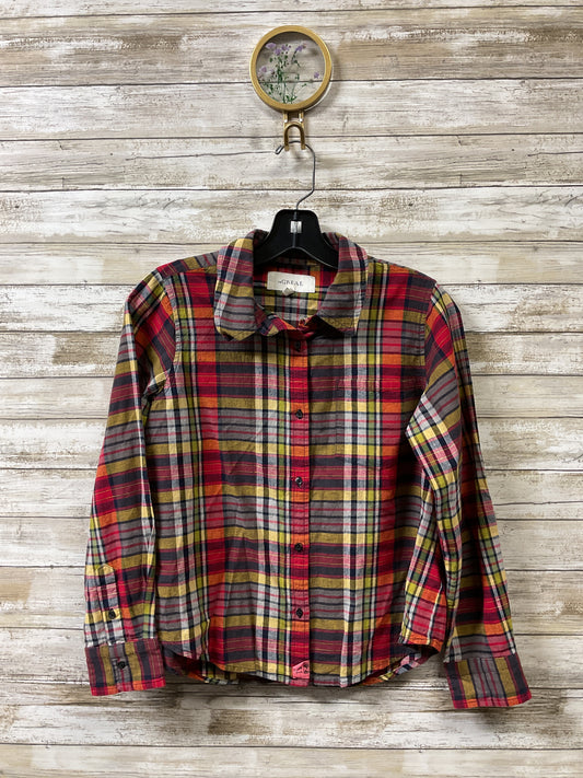 Top Ls By The Great. In Plaid Pattern, Size:Xs