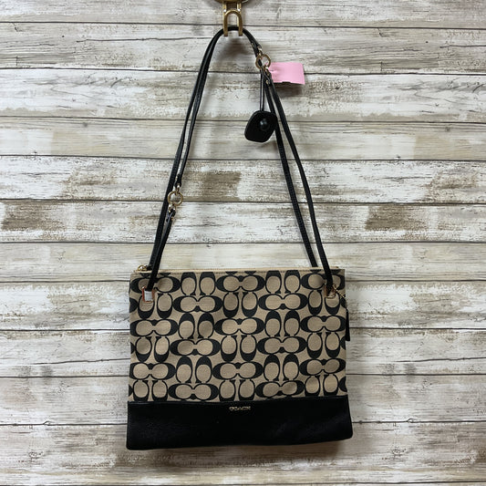 Handbag Designer By Coach In Black & Tan, Size:Small