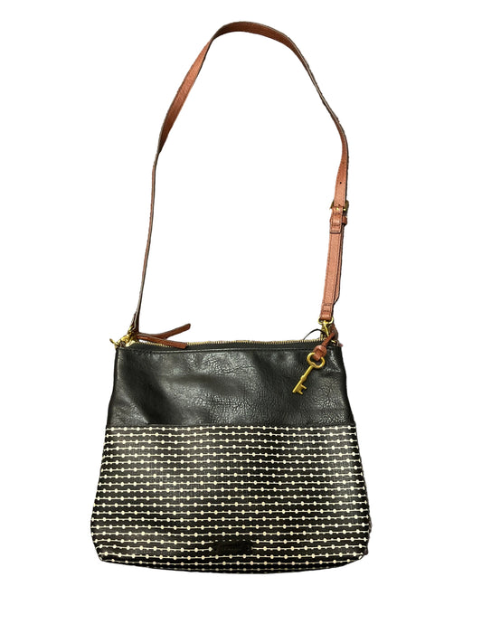 Crossbody By Fossil In Black & Brown, Size:Medium