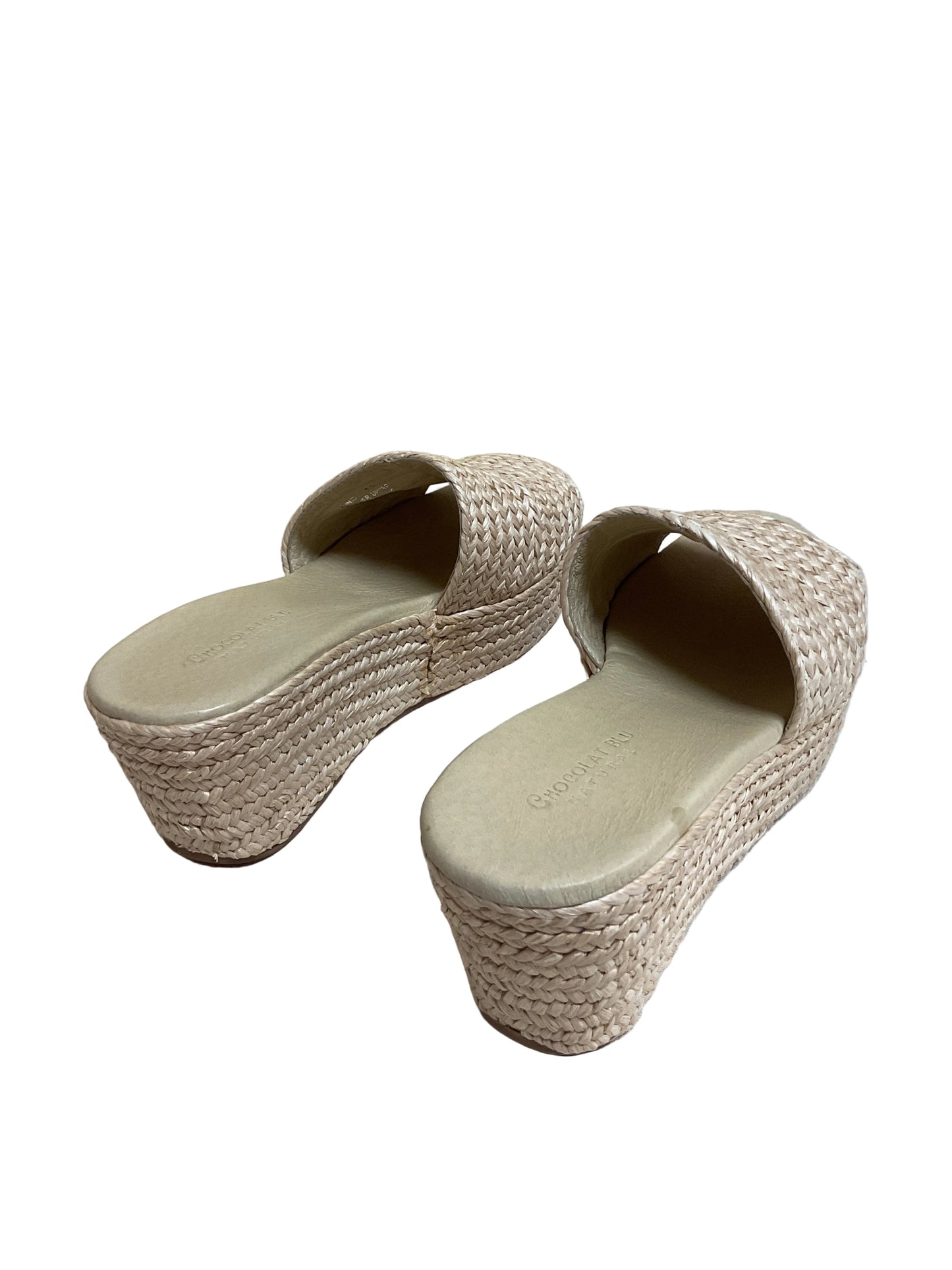 Sandals Heels Platform By Cmb In Tan, Size:6.5