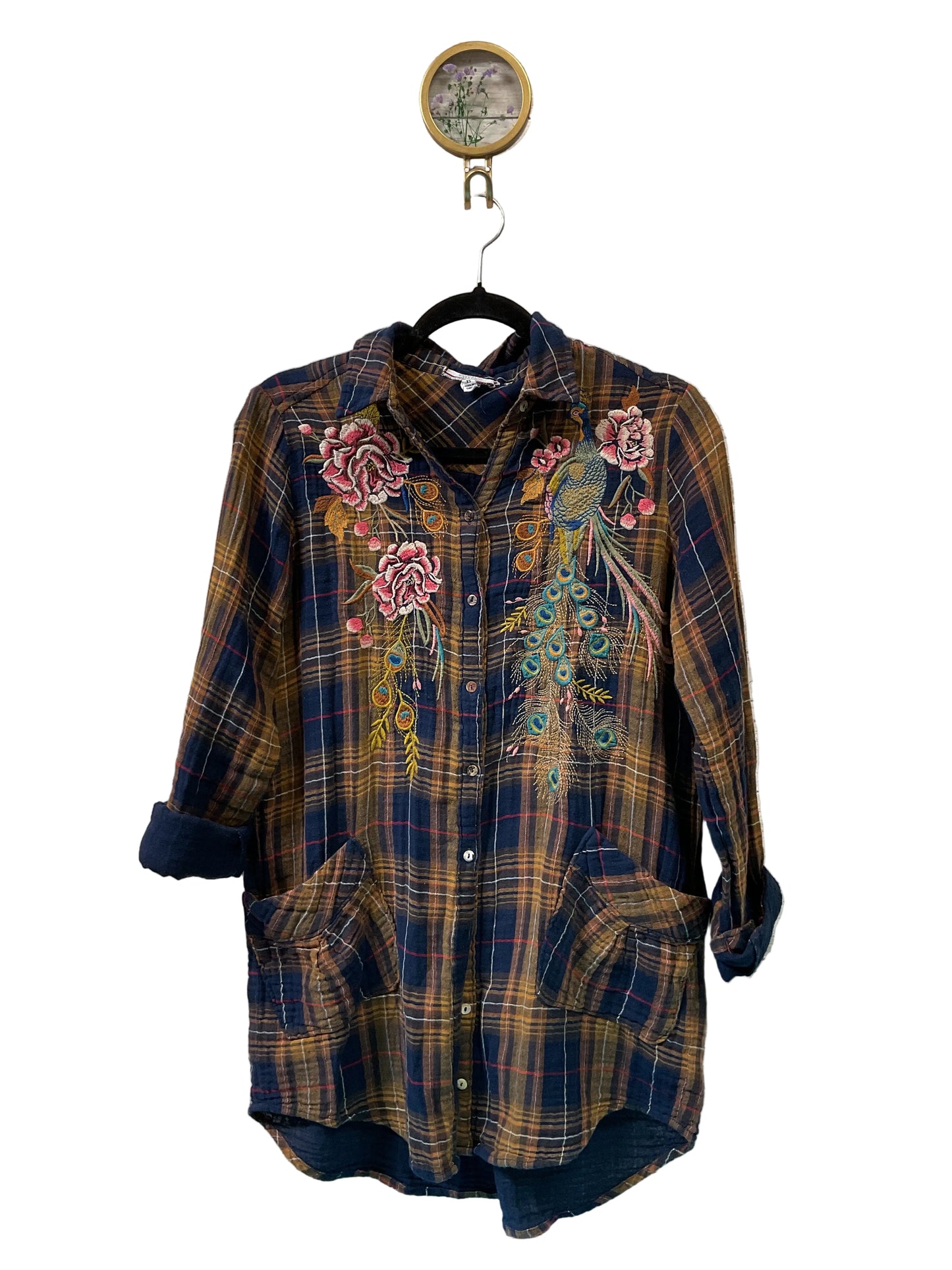 Top Ls By Johnny Was In Navy, Size:Xs