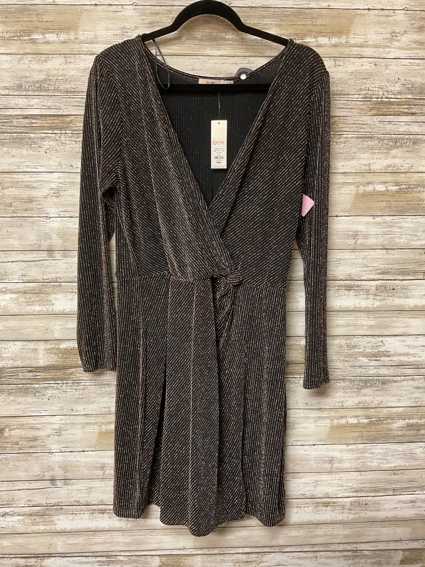 Dress Party Short By Mi Ami In Black & Gold, Size:1X