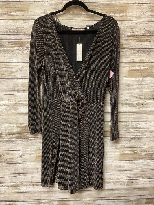 Dress Party Short By Mi Ami In Black & Gold, Size:1X