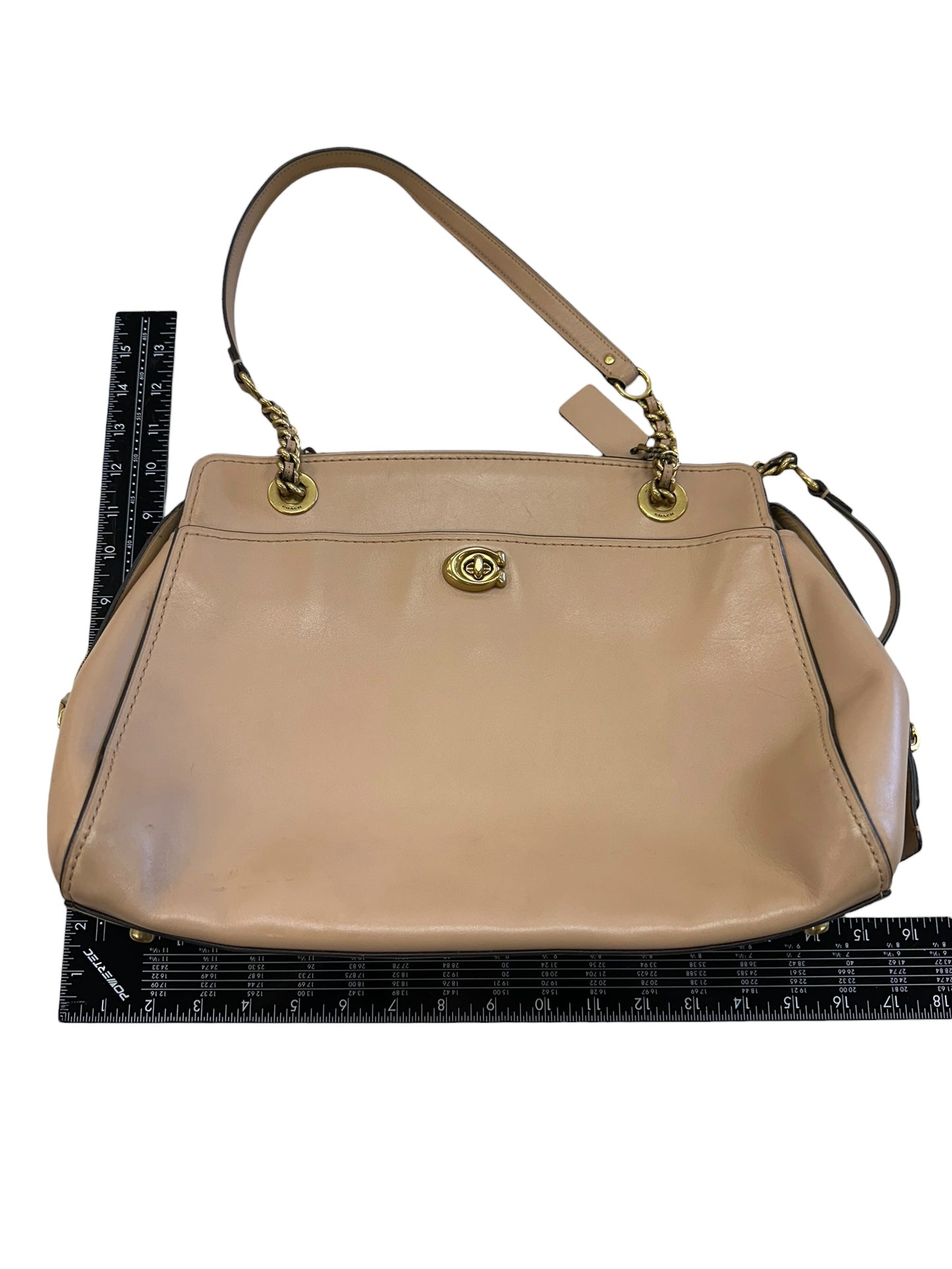 Handbag Designer By Coach In Tan, Size:Large