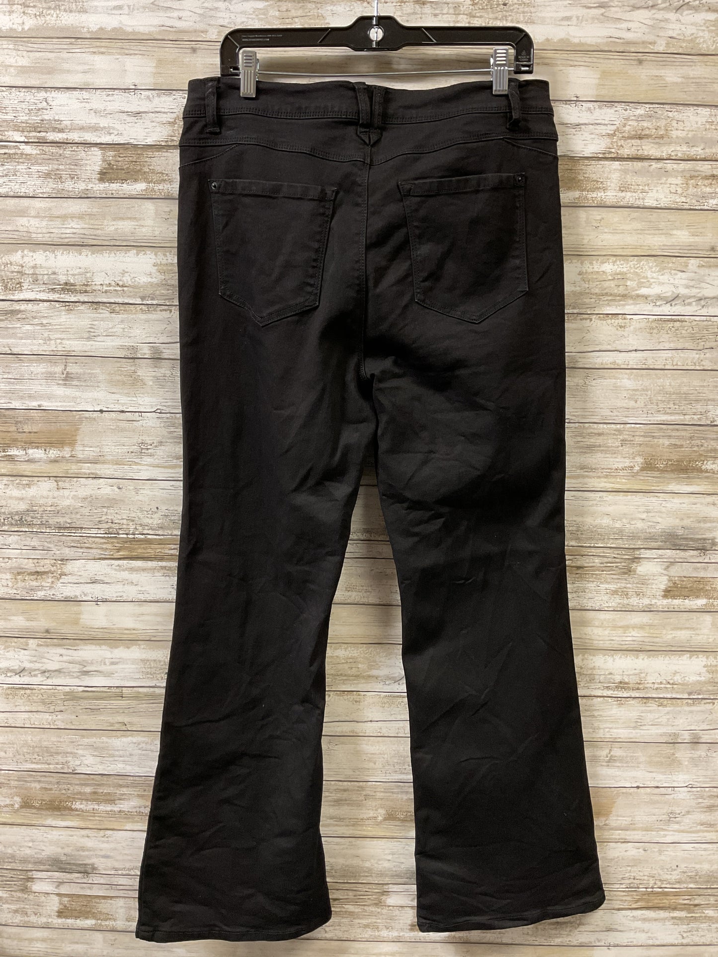 Jeans Flared By Curve Appeal In Black Denim, Size:14