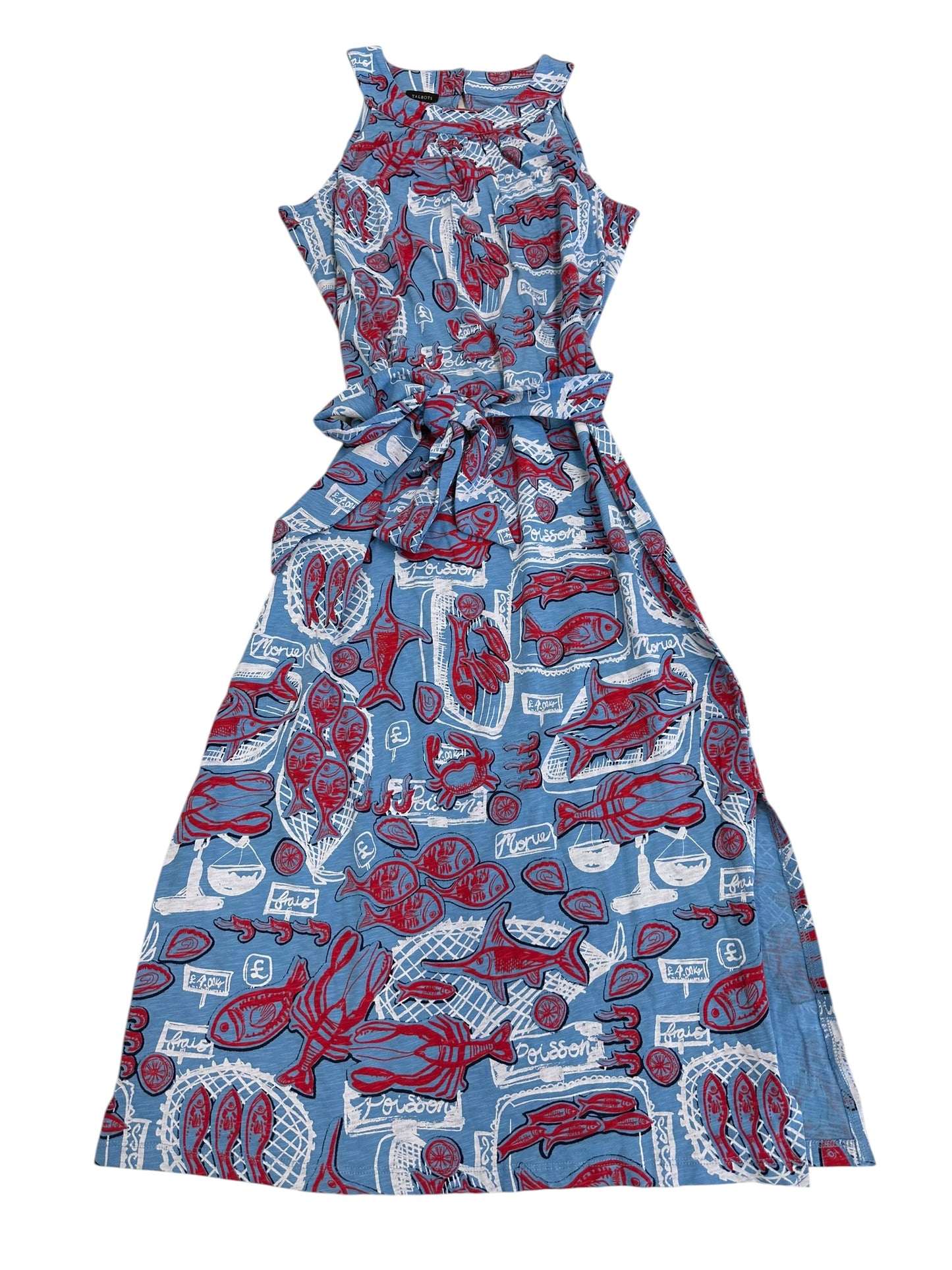 Dress Casual Midi By Talbots In Blue & Red & White, Size:S