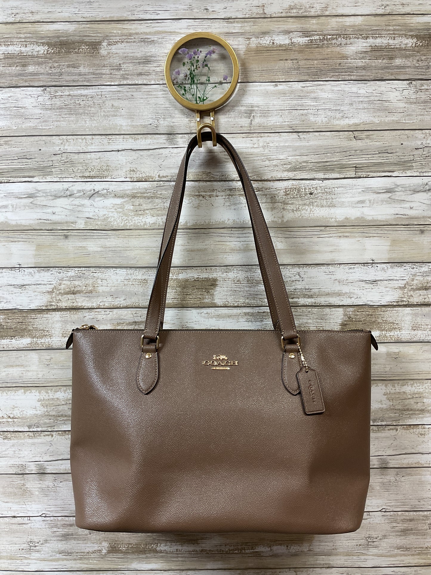 Handbag Designer By Coach In Brown, Size:Medium
