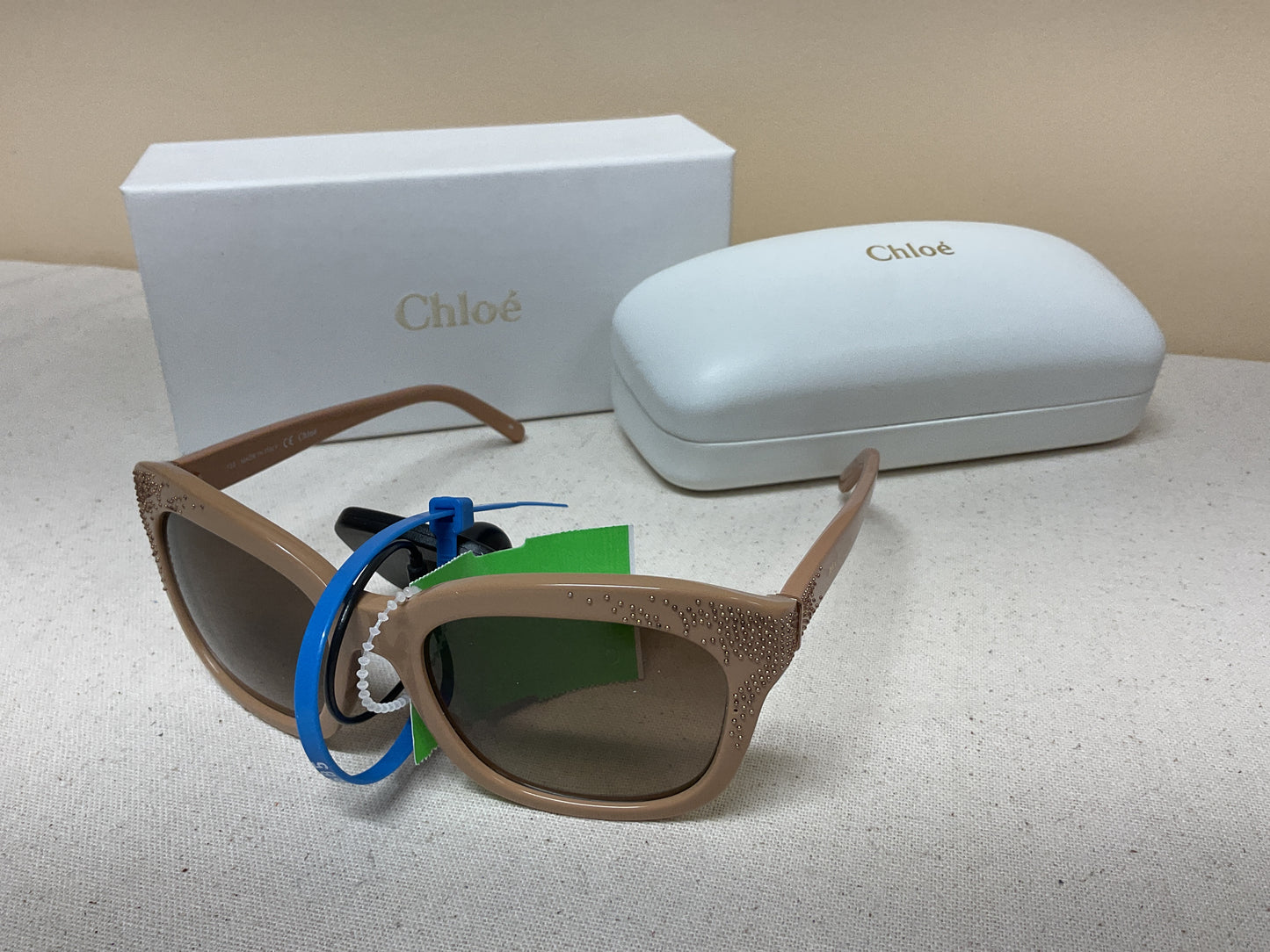 Sunglasses Luxury Designer By Chloe In Tan