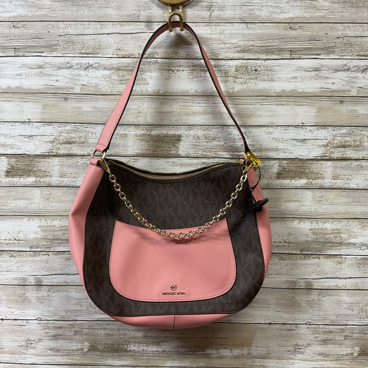 Handbag Designer By Michael Kors In Brown & Pink, Size:Large