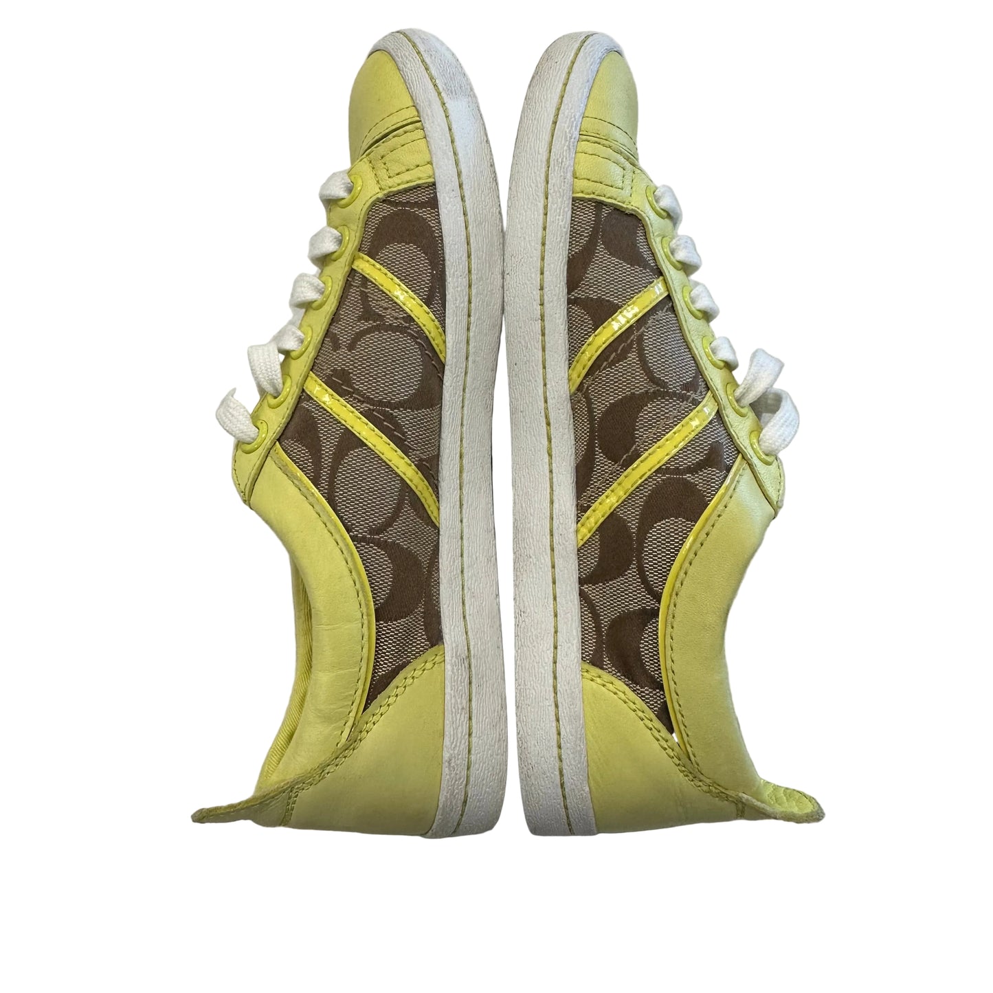 Shoes Designer By Coach In Green & Tan, Size:7