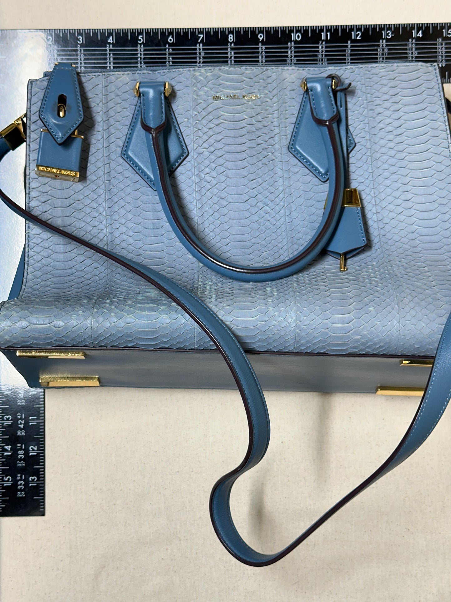 Handbag Designer By Michael Kors In Blue, Size:Large